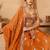 Women's Rust Orange Embroidered Georgette Lehenga Choli with Matching Dupatta