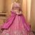 Women's Magenta Pink Embroidered Georgette Lehenga Choli with Matching Dupatta