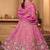 Women's Magenta Pink Embroidered Georgette Lehenga Choli with Matching Dupatta