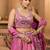 Women's Magenta Pink Embroidered Georgette Lehenga Choli with Matching Dupatta