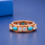 Luxury Sterling Silver& Rose Gold Platted Turquoise & Diamond Band Ring
