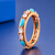 Luxury Sterling Silver& Rose Gold Platted Turquoise & Diamond Band Ring