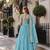 Sky-Blue Silk Semi Stitched Lehenga Choli with Multi Thread Embroidery Work