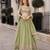 Mehendi Silk Blend Semi Stitched Lehenga Choli with Multi Thread Embroidery Work