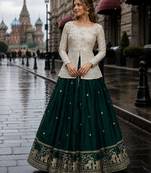 Maroon Silk Free Size Stitched Lehenga Choli with Embroidery & Zari Work