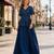 Navy-Blue Satin Free Size Stitched Lehenga Choli with Embroidery & Sequin Work