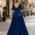 Navy-Blue Satin Free Size Stitched Lehenga Choli with Embroidery & Sequin Work