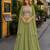 Mehendi Georgette Free Size Stitched Lehenga Choli with Embroidery & Beads Work