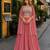 Peach Georgette Free Size Stitched Lehenga Choli with Embroidery & Beads Work