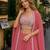 Peach Georgette Free Size Stitched Lehenga Choli with Embroidery & Beads Work