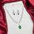 emerald green cubic zirconia bridal necklace and earrings set, art deco style