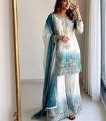 New Stylish Dual Tone Designer Palazzo Party Wear Suit Set