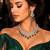 emerald green cz necklace set: indian bollywood jewellery