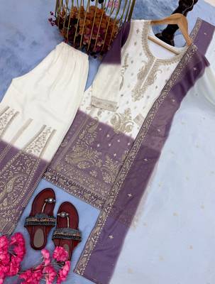 Dual Colour Palazzo Suit Set Wedding Wear Suit Set  3
