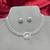 cushion cut cz statement necklace earring set, silver plated bridal wedding jewellery choker
