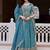 Aqua Blue Silk Blend Embroidered Lehenga Choli Set With Dupatta