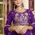 Purple Faux Crepe Silk Embroidered Lehenga Choli