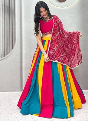 Navaratri Special Cotton Blend Lehenga Choli In Multi Color 1