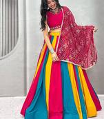 Navaratri Special Cotton Blend Lehenga Choli In Multi Color