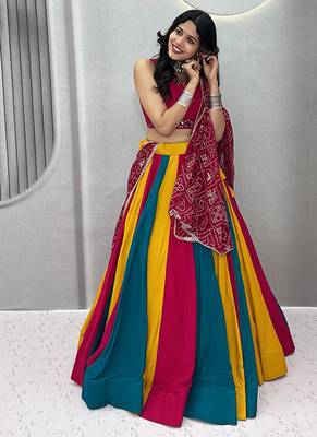Navaratri Special Cotton Blend Lehenga Choli In Multi Color 2