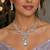 bridal cz necklace earring set marquise pear cut crystal statement jewellery