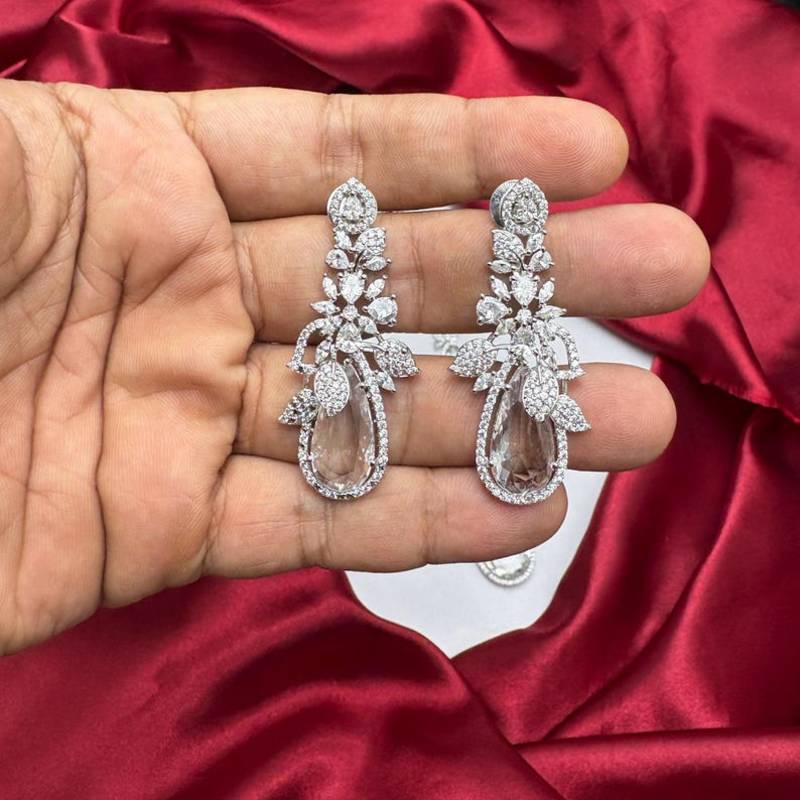 bridal cz necklace earring set marquise pear cut crystal statement jewellery