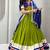 Parrot Green Cotton Blend Navratri Special Lehenga Choli