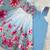 Sky blue floral print organza silk anarkali suit set with dupatta & pant