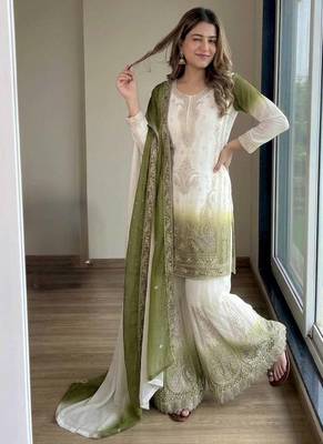 Designer Palazzo Set Dual Colour Suit Set Party Wear Suit 2