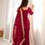 Maroon embroidered crunchy silk kurta palazzo set with dupatta