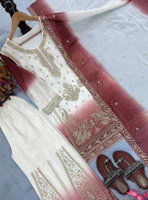 Stylish Dual Colour Palazzo Set Festive Wear Suit Set 4
