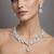 teardrop cz necklace and earrings set  silver leaf bridal jewellery