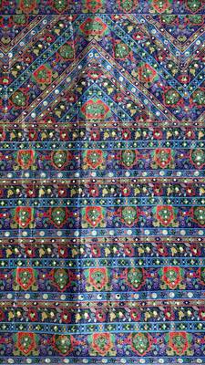 Multicolor Chinon silk blend Saree With Mirror Work 6