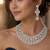 bridal cz necklace and chandelier earrings set, silver diamond alternative wedding jewellery