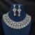 bridal cz necklace and chandelier earrings set, silver diamond alternative wedding jewellery