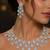 silver bridal necklace and chandelier earrings set, cubic zirconia wedding jewellery