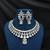 bridal cubic zirconia choker set, silver plated marquise pear cut statement necklace