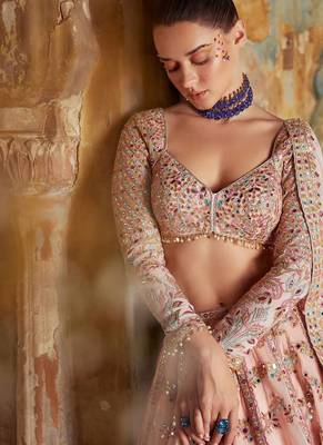 Light Pink Faux Georgette lehenga Choli 2