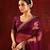 Burgundy embroidered organza saree set