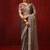 Metallic brown embroidered tissue saree set