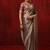 Metallic brown embroidered tissue saree set