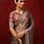 Metallic brown embroidered tissue saree set
