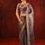 Metallic brown embroidered tissue saree set