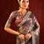 Metallic brown embroidered tissue saree set
