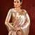 Champagne gold embroidered tissue saree set