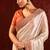 Light gold orange embroidered tissue saree set
