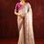 Light gold magenta embroidered tissue saree set