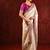 Light gold magenta embroidered tissue saree set