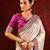 Light gold magenta embroidered tissue saree set