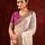 Light gold magenta embroidered tissue saree set
